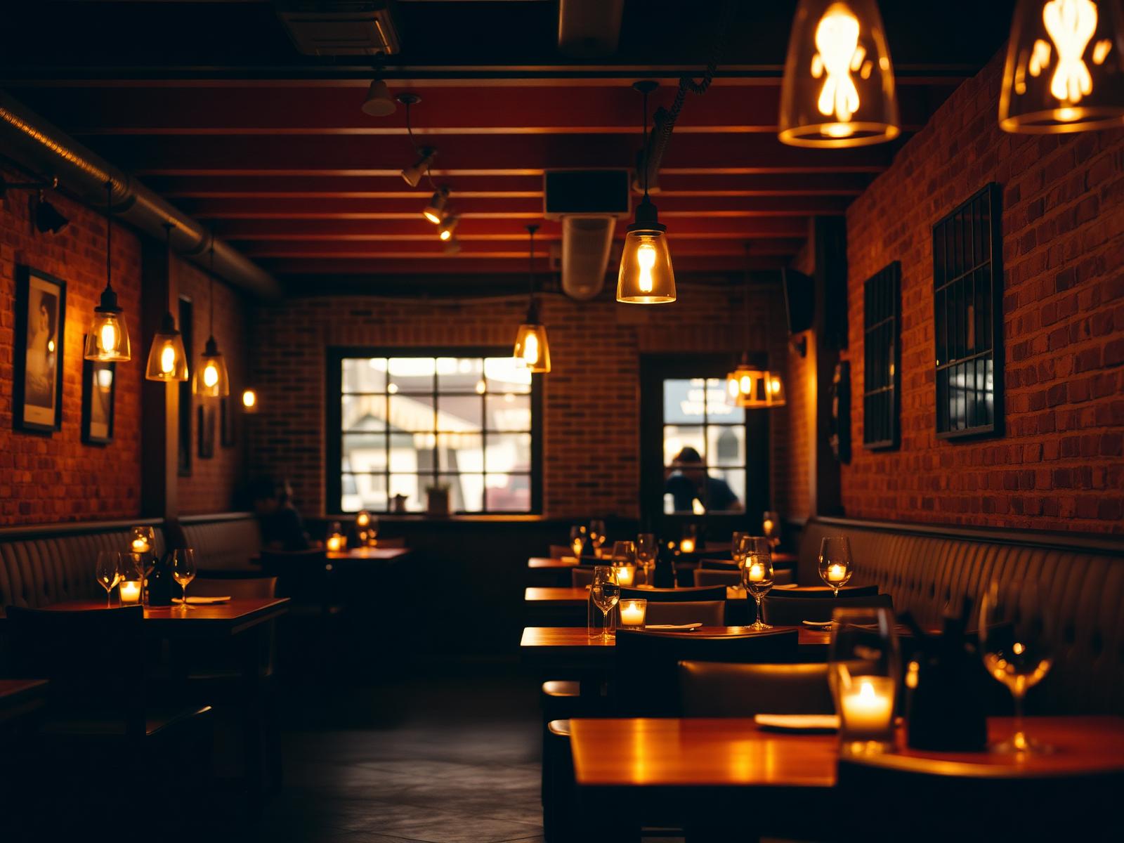 Warm dining room lit by candlelight